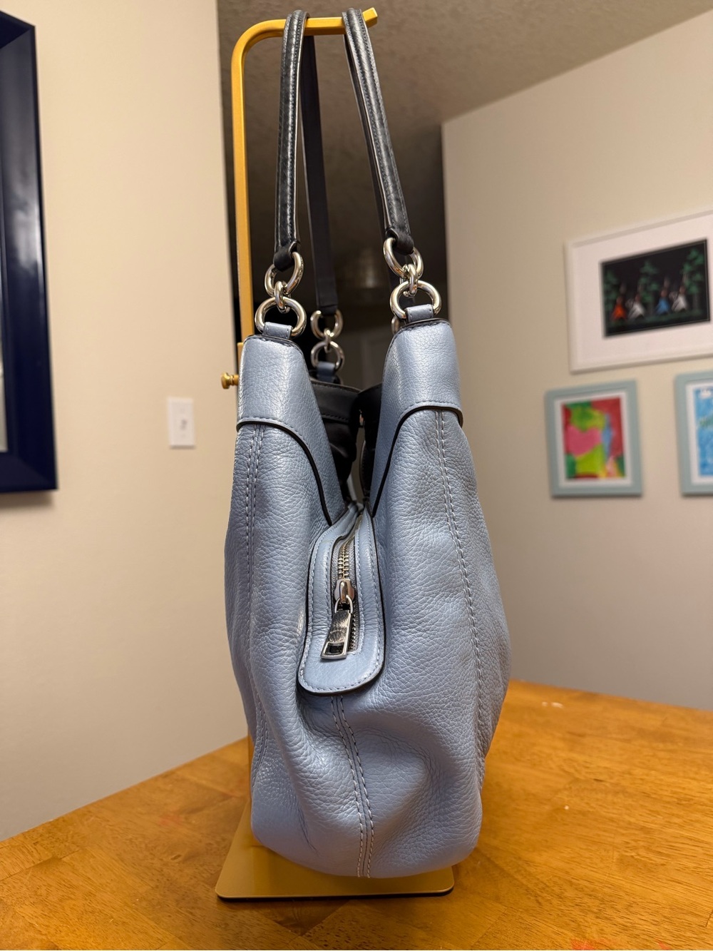 Rare Coach Light Blue and Navy Lexy Bag f38991 - Picture 4 of 12
